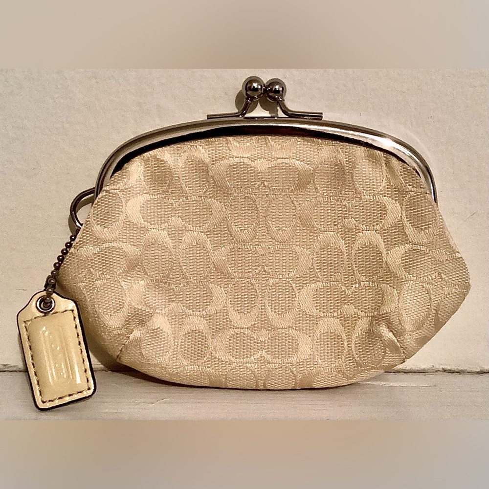 Coach kiss lock coin purse